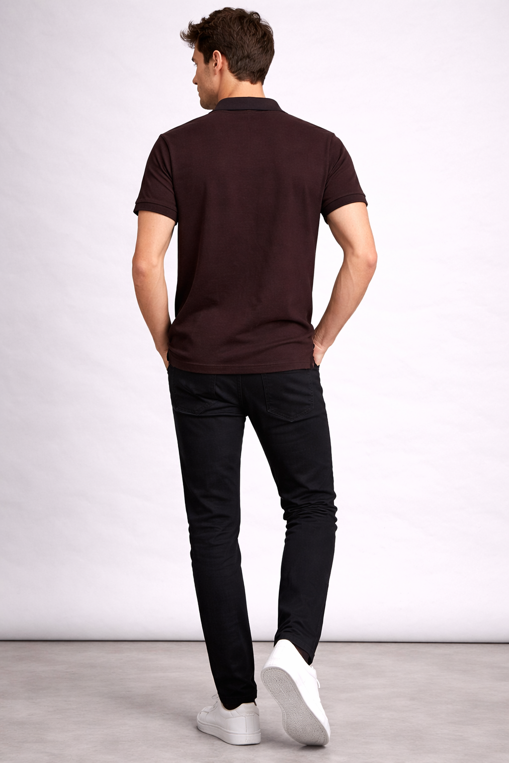 Half Coffee Brown with Beige Polo T-Shirt