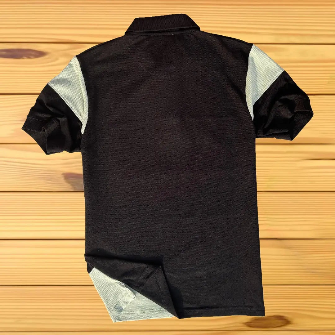 Moss Green Black Double Polo T-Shirt