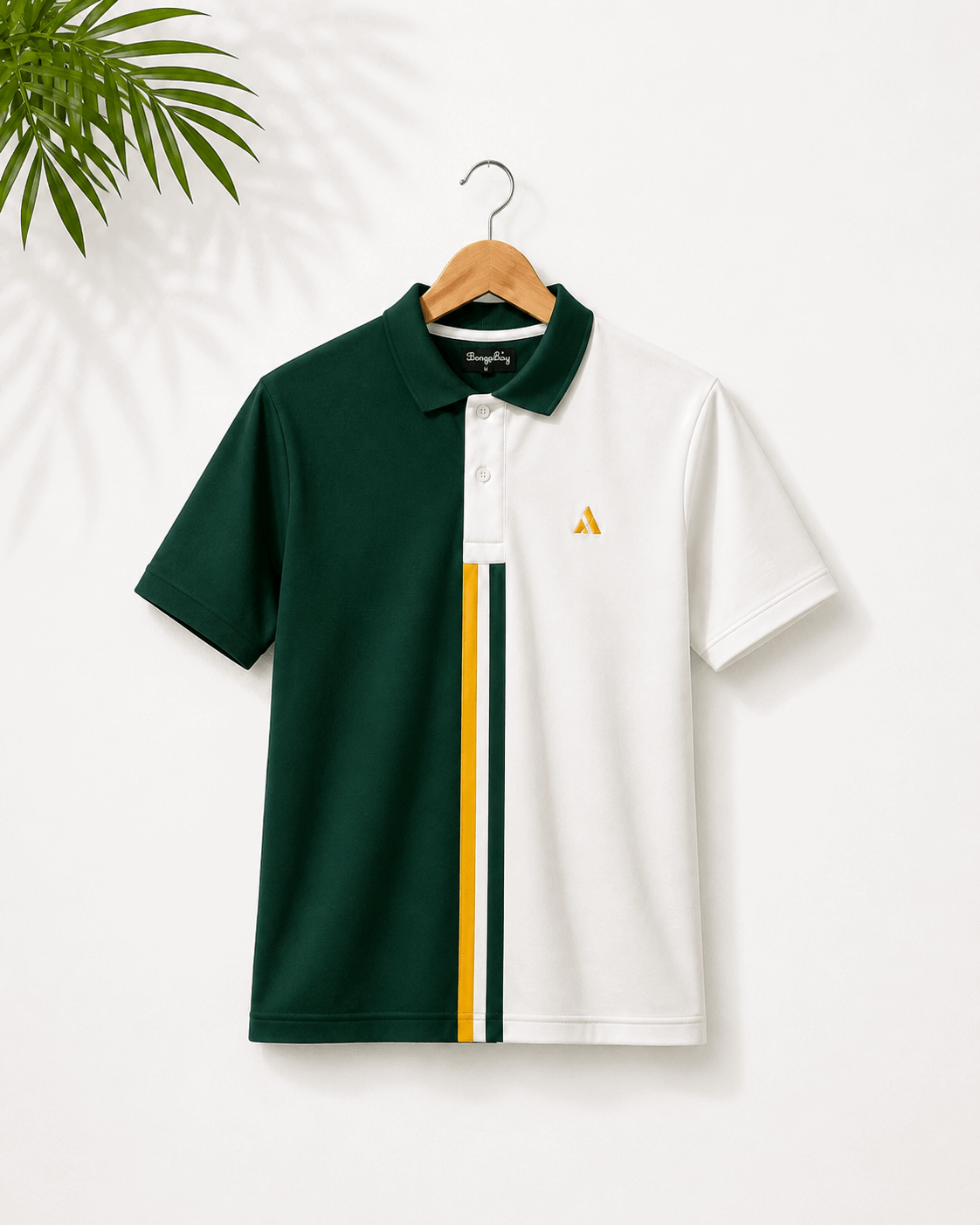 Half Pine Green with White stripe Polo T-Shirt