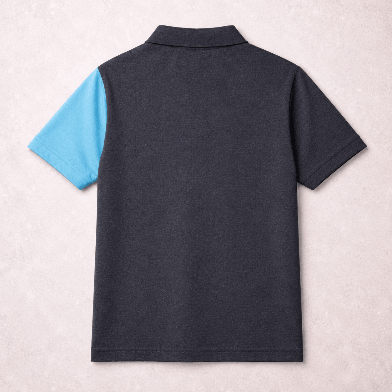 Premium Dual Tone Polo T-Shirt (Dark Mélange & Sky Blue)