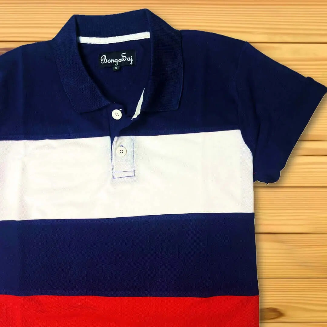 Navy White Navy Red Polo T-Shirt