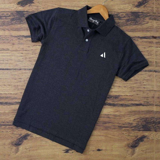 Plain Spider Black Color Polo T-Shirt