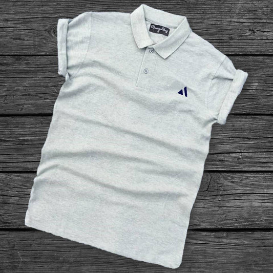 Plain Bright Grey Polo T-Shirt