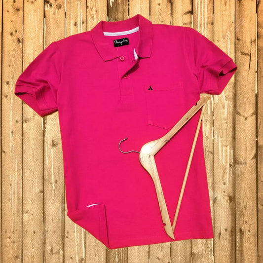 Plain Magenta Pink Polo T-Shirt with Pocket