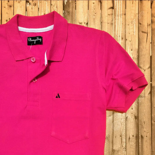 Plain Magenta Pink Polo T-Shirt with Pocket