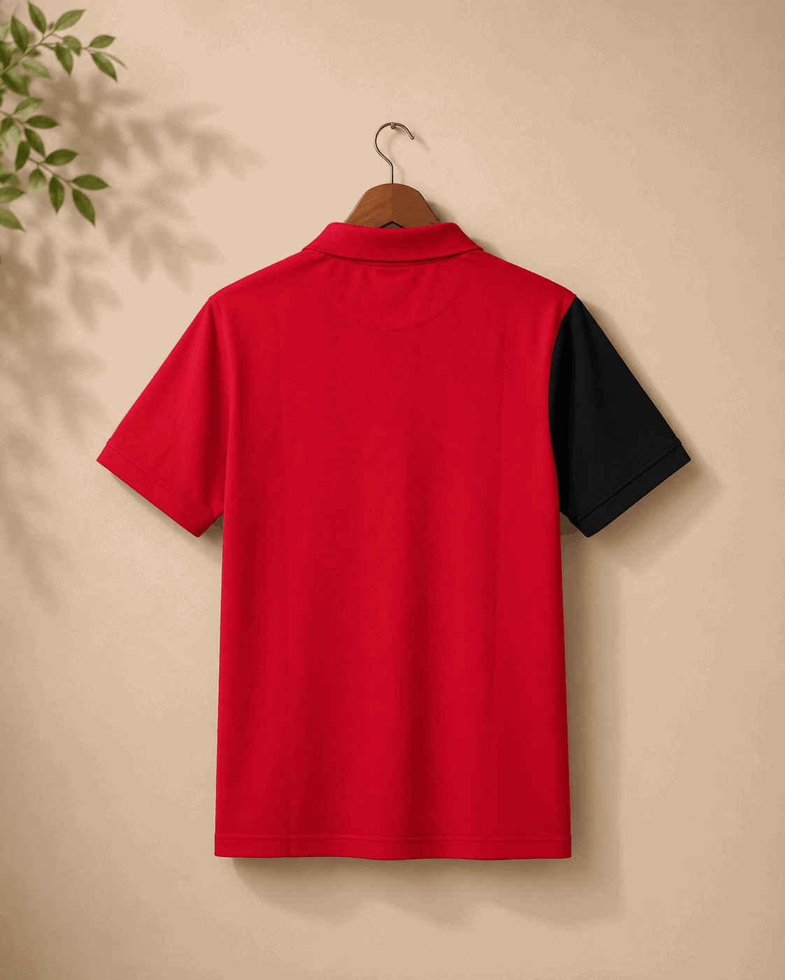 Red Black with white vertical stripe Polo T-Shirt