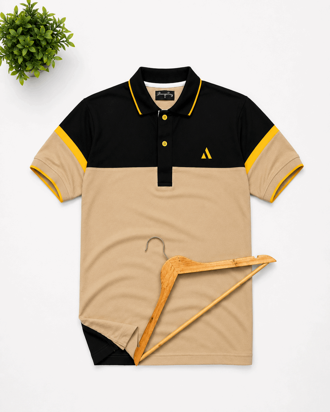 Black and Ginger Colour Polo T-shirt
