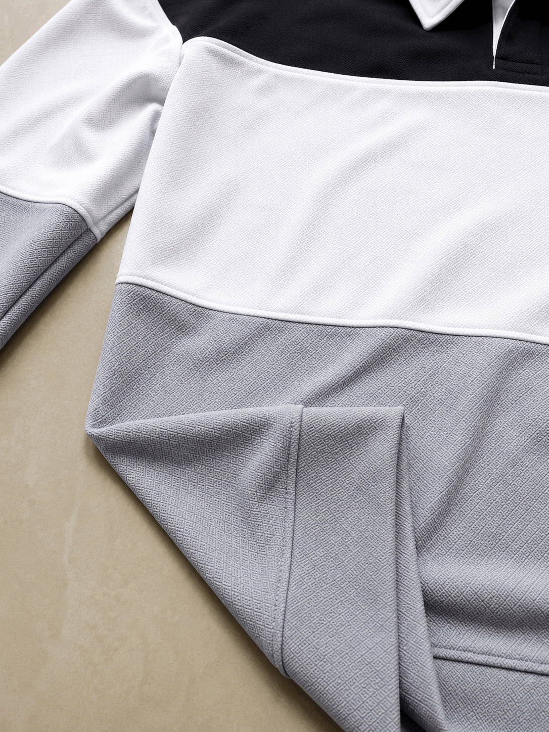 Men’s Colorblock Lycra Fabric T shirt – Steel Grey, White & Black