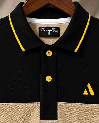 Black and Ginger Colour Polo T-shirt