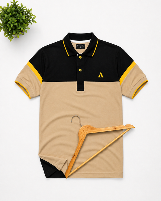 Black and Ginger Colour Polo T-shirt