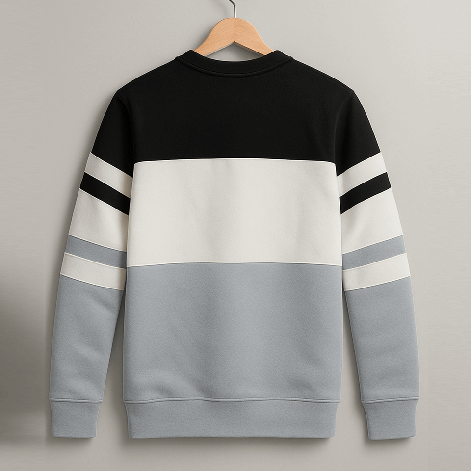 Full sleeve Lycra Black, White and Steel Grey with two stripes