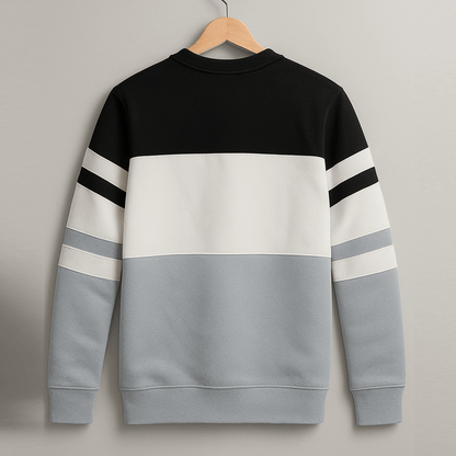 Full sleeve Lycra Black, White and Steel Grey with two stripes