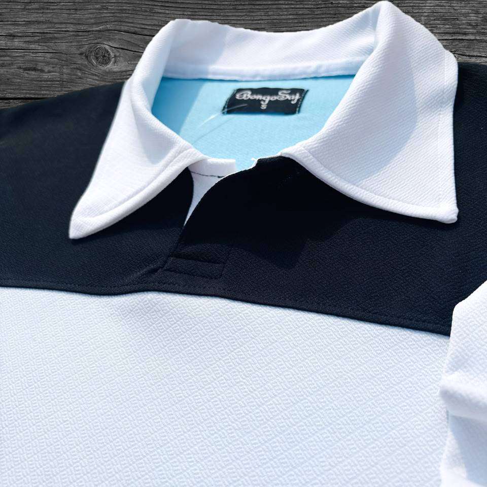 Sky Blue & White Full-Sleeve Collar T-Shirt
