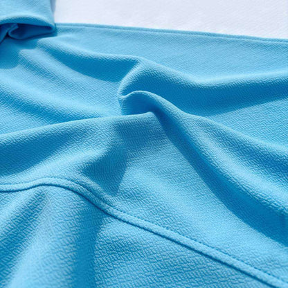 Sky Blue & White Full-Sleeve Collar T-Shirt