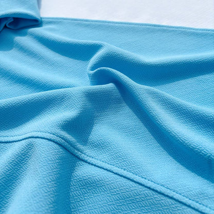Sky Blue & White Full-Sleeve Collar T-Shirt