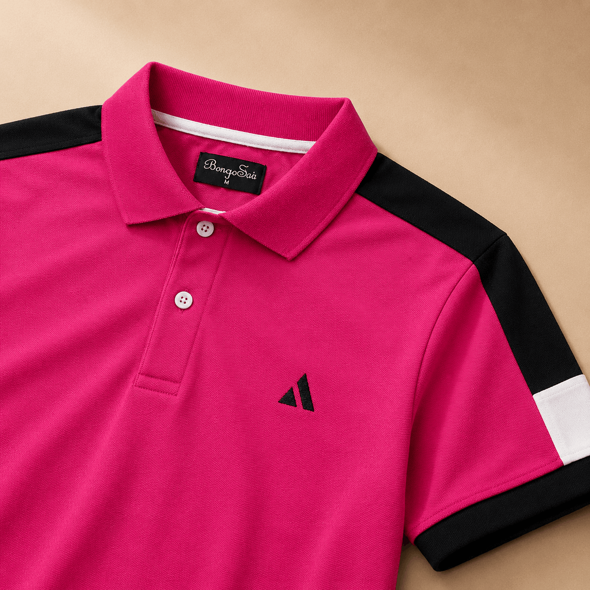 Premium Polo T-Shirt – Hot Pink Edition Shoulder cut