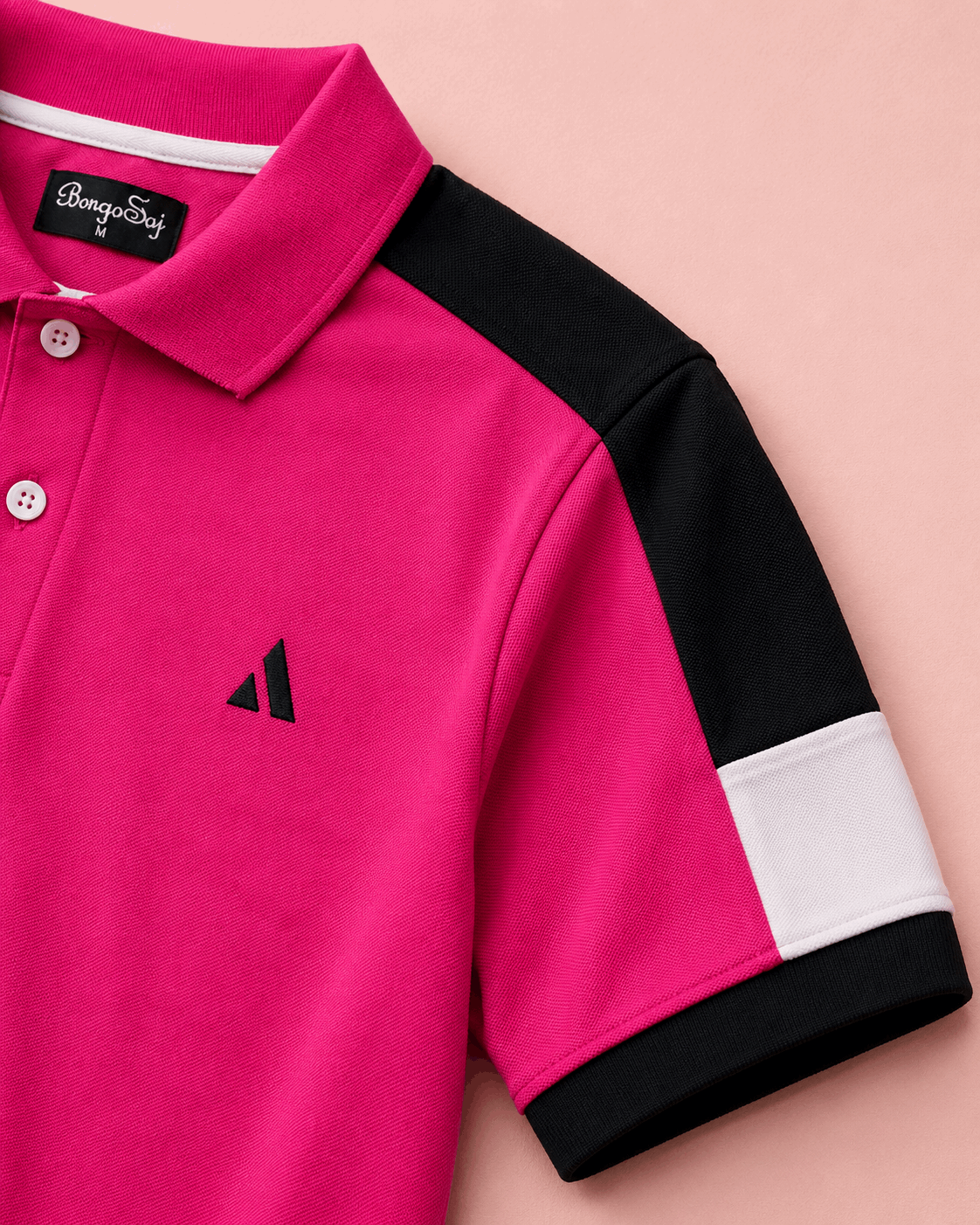 Premium Polo T-Shirt – Hot Pink Edition Shoulder cut