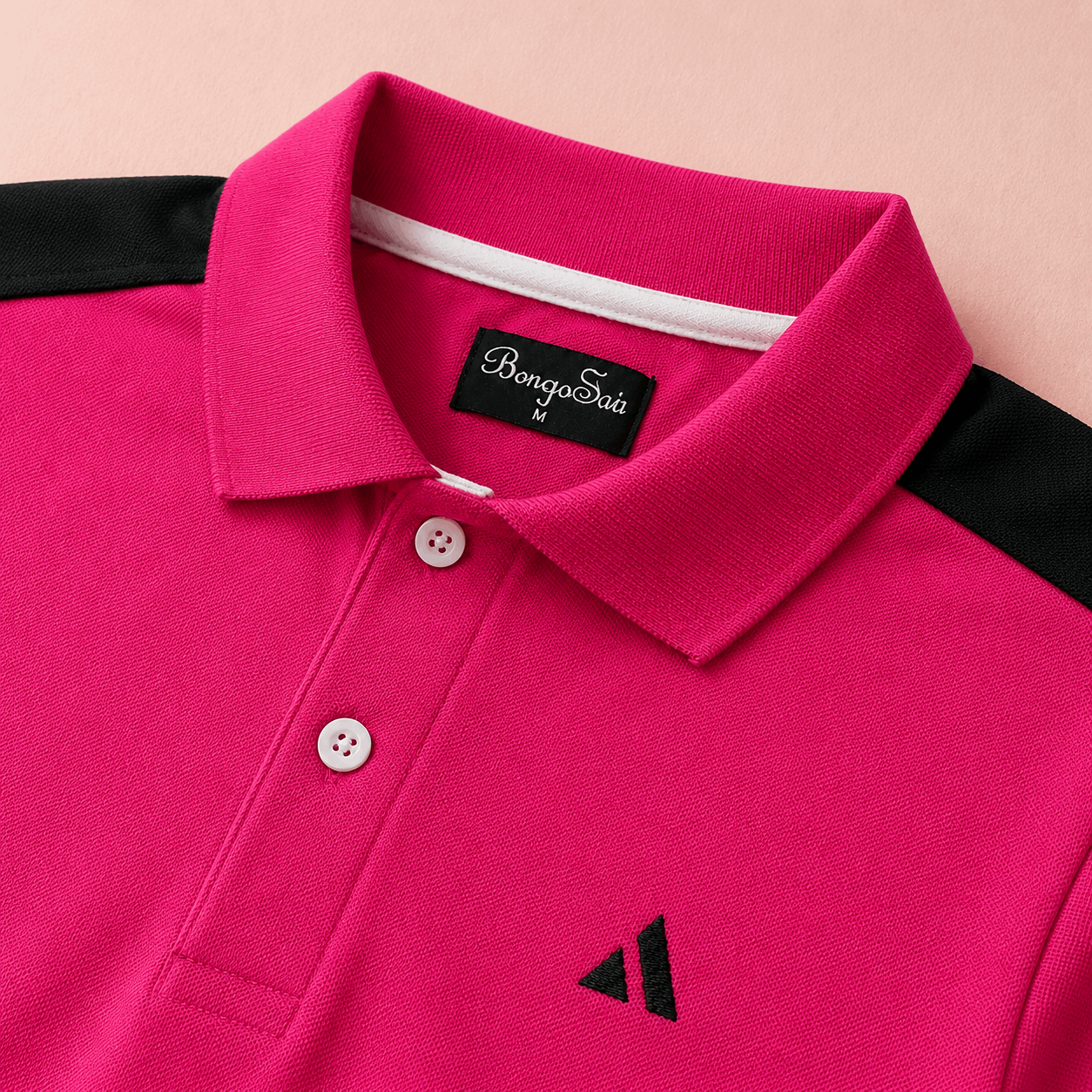 Premium Polo T-Shirt – Hot Pink Edition Shoulder cut