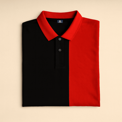 Half Navy with Red  Polo T-Shirt