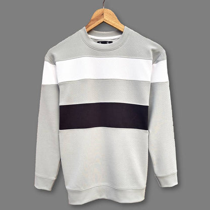 Grey Black white Full-Sleeve T-Shirt