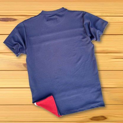 Half Sleeve Lycra Red Bottom Stripes T-Shirt
