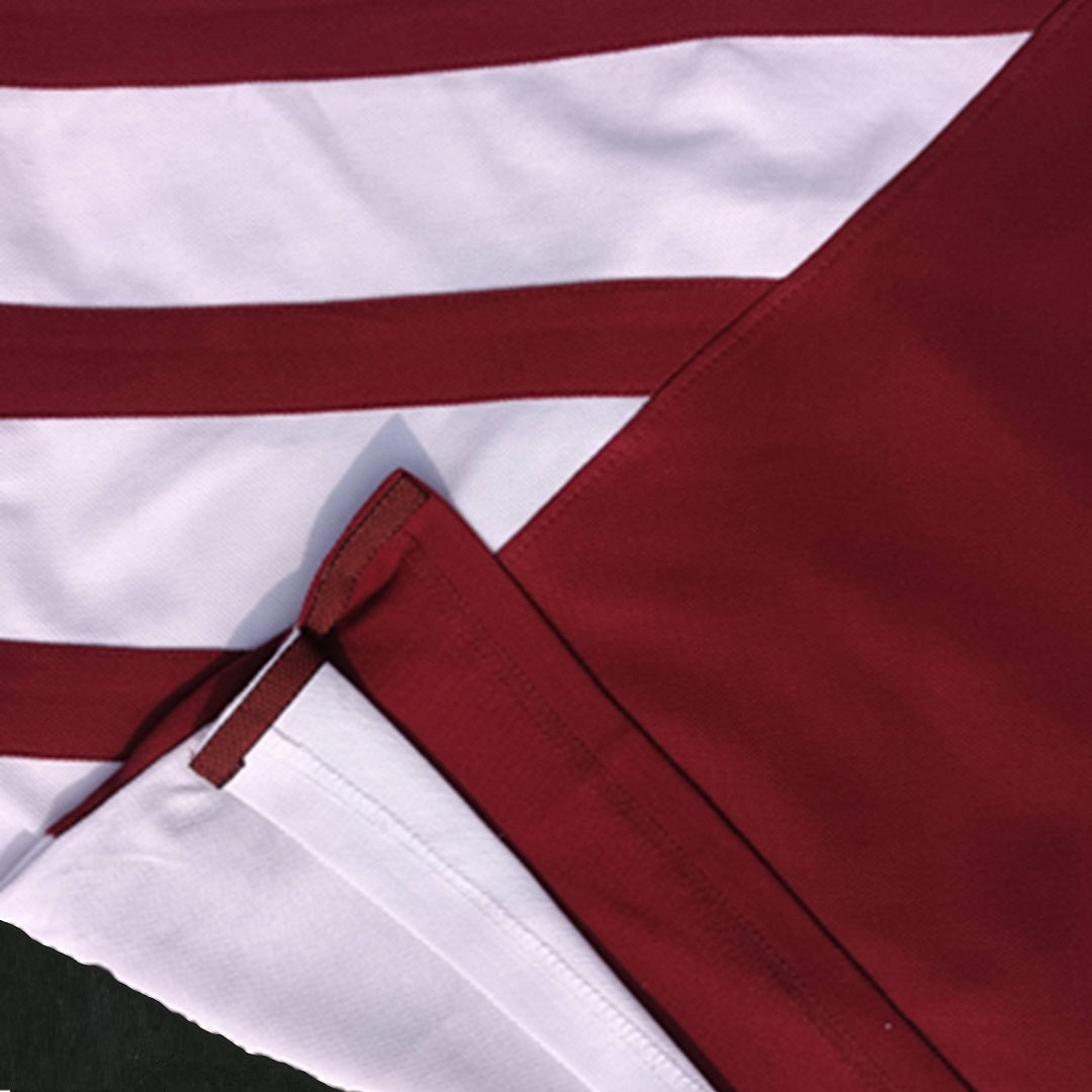 White & Maroon 3-Stripe Collar T-Shirt