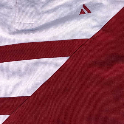 White & Maroon 3-Stripe Polo T-Shirt