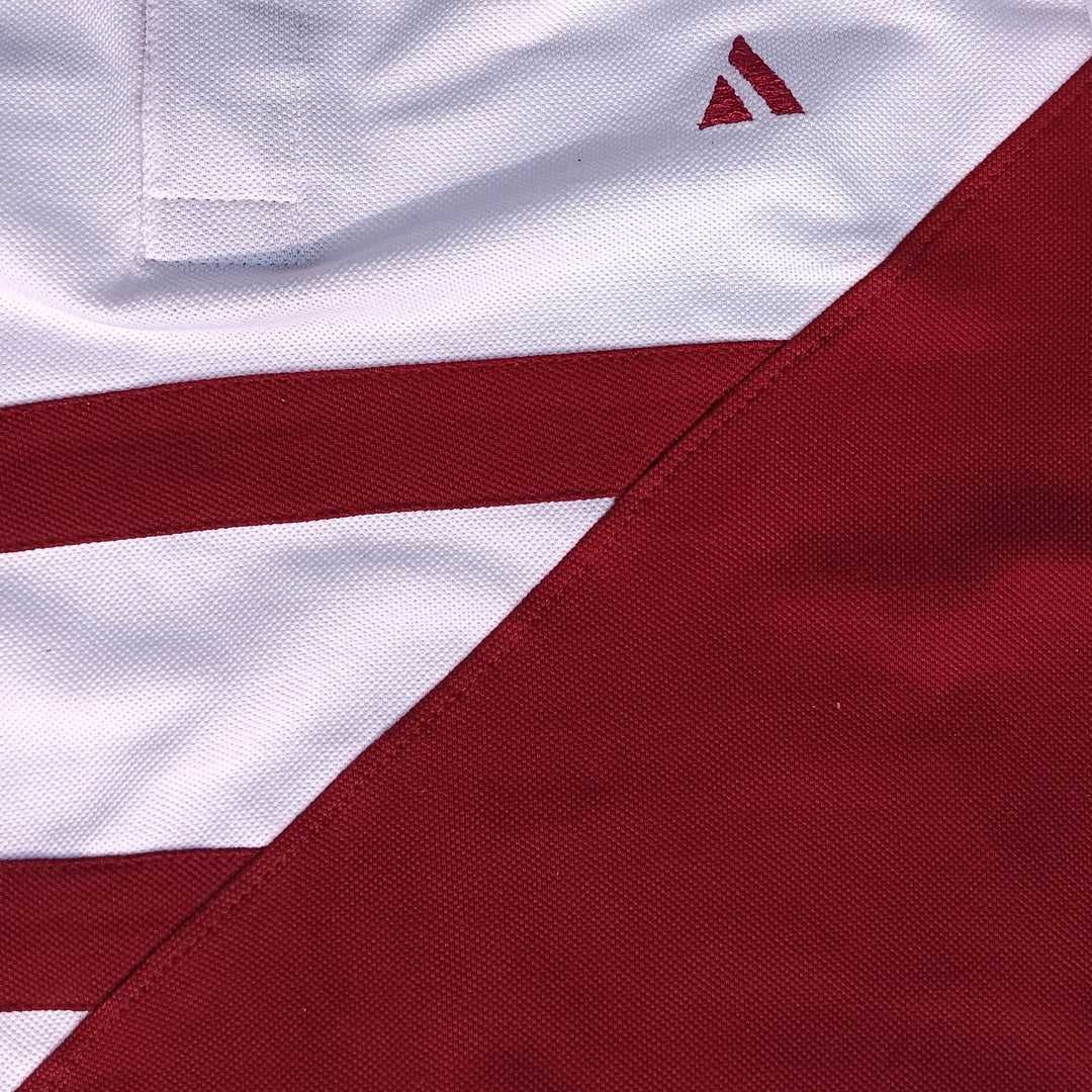 White & Maroon 3-Stripe Polo T-Shirt