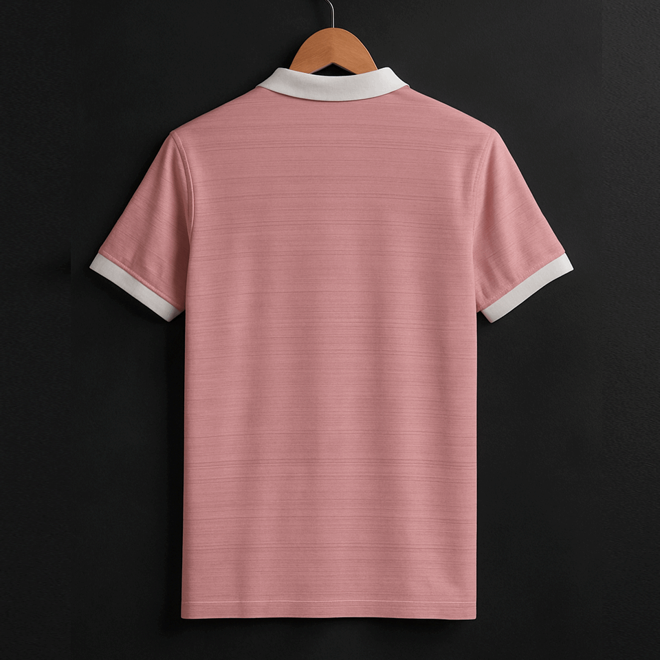 Classic Rose pink Polo T-Shirt with White Collar & Cuffs Edition