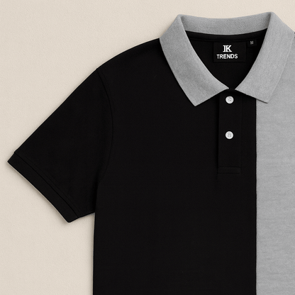 Half Black with Grey Polo T-Shirt