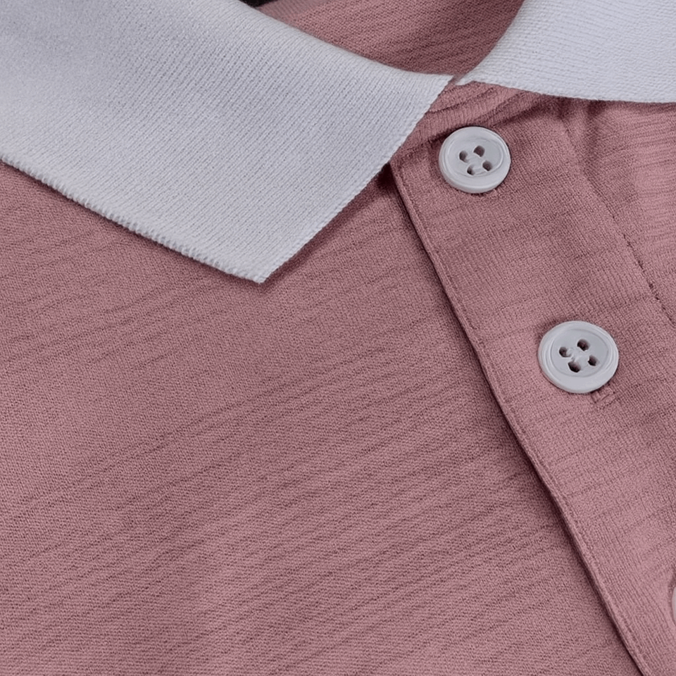Classic Rose pink Polo T-Shirt with White Collar & Cuffs Edition