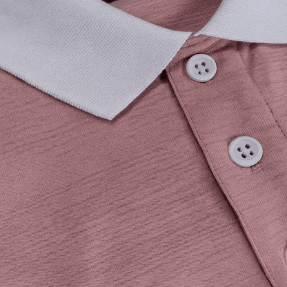Classic Rose pink Polo T-Shirt with White Collar & Cuffs Edition