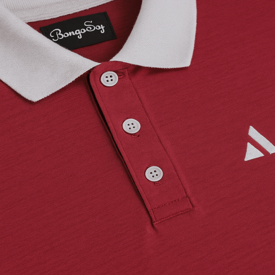 Classic Maroon Polo T-Shirt with White Collar & Cuffs Edition