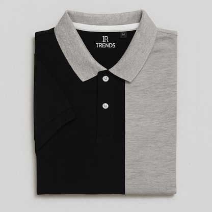 Half Black with Grey Polo T-Shirt