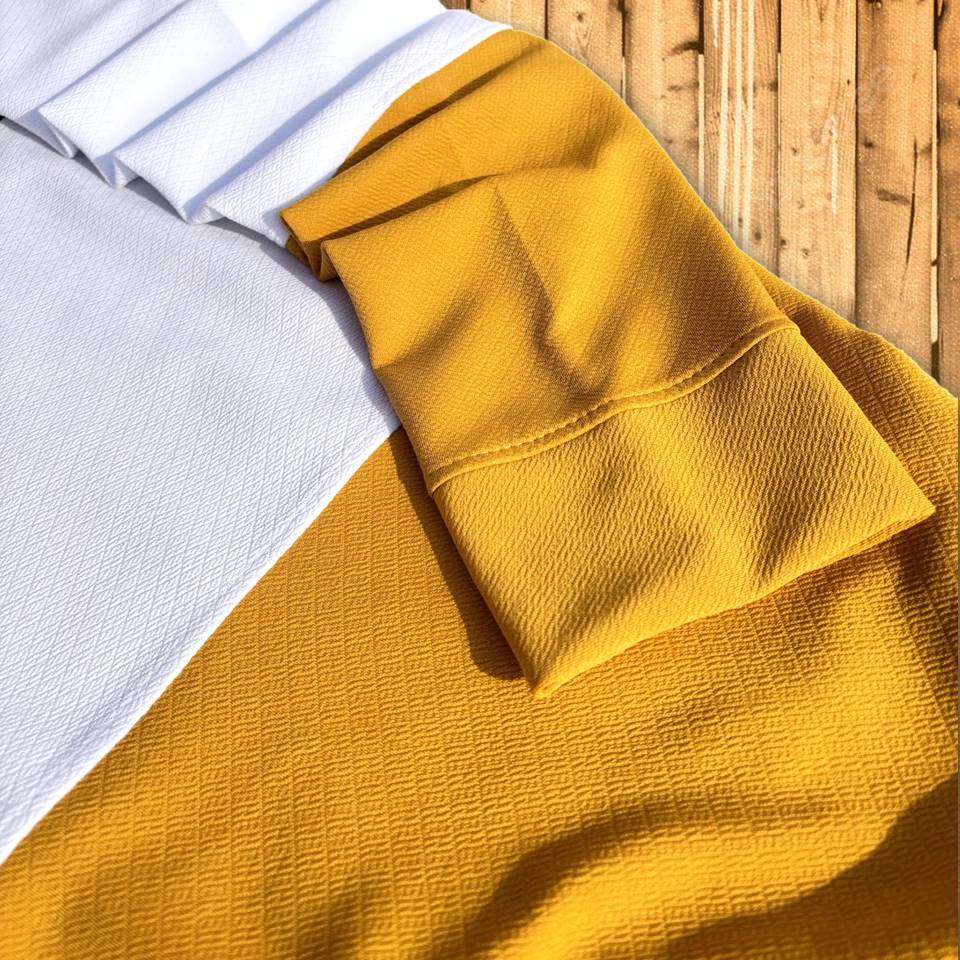 Full sleeve Collar T-Shirt Black White &  Corn Yellow