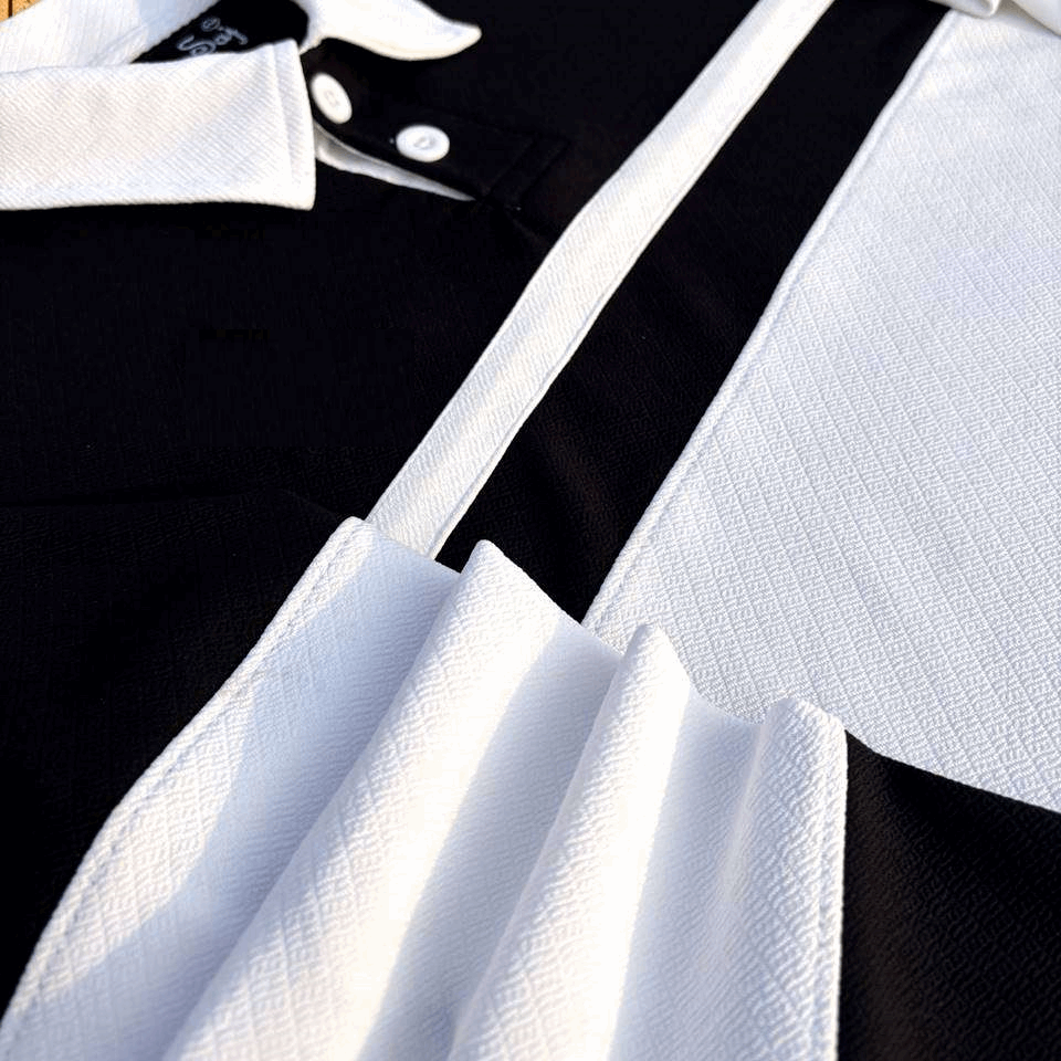 Full sleeve Collar Lycra T Shirt Black with White new