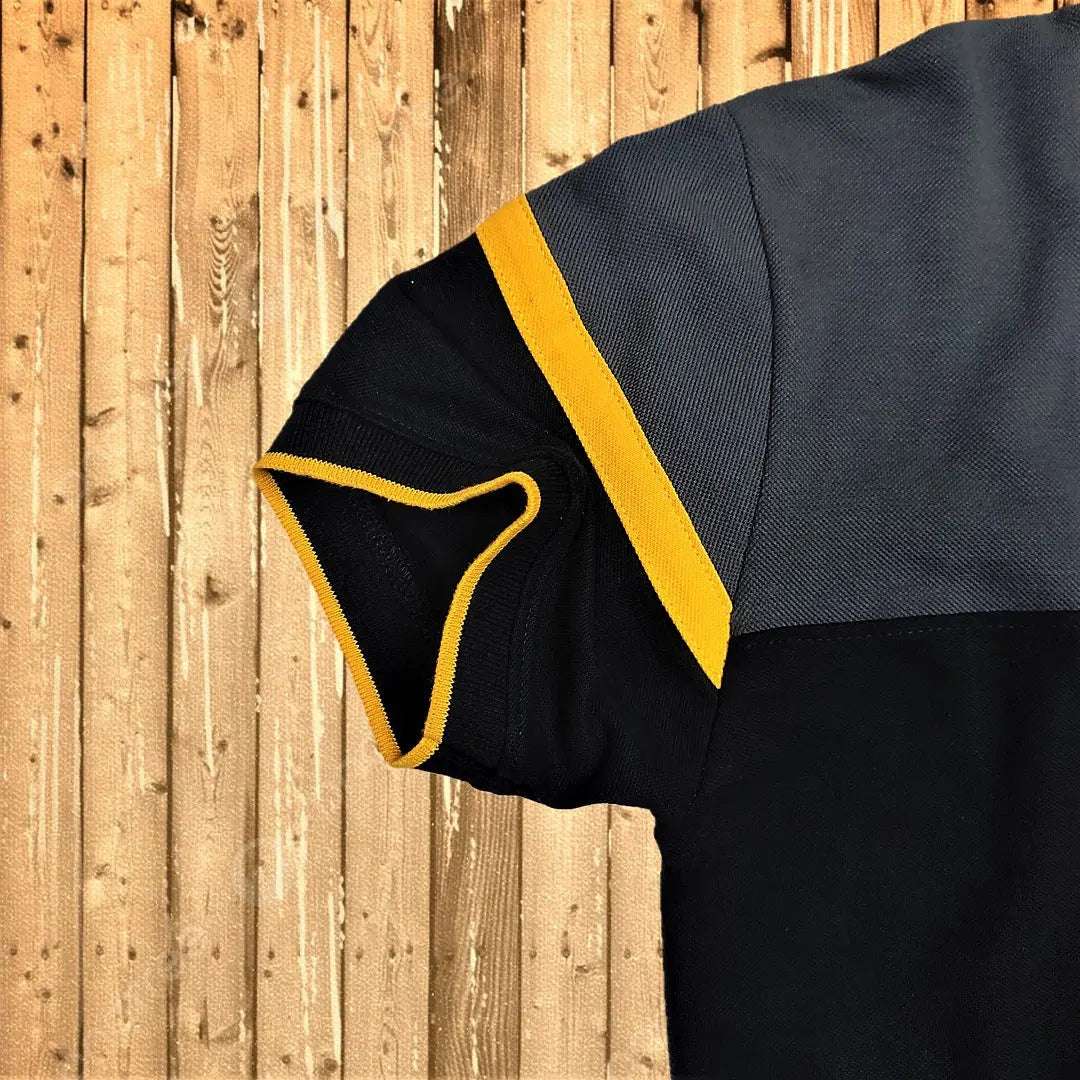 Steel Grey and Black Polo T-Shirt