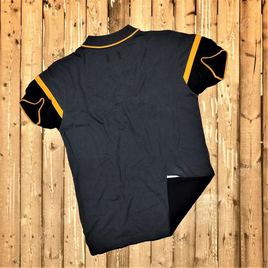 Steel Grey and Black Polo T-Shirt 