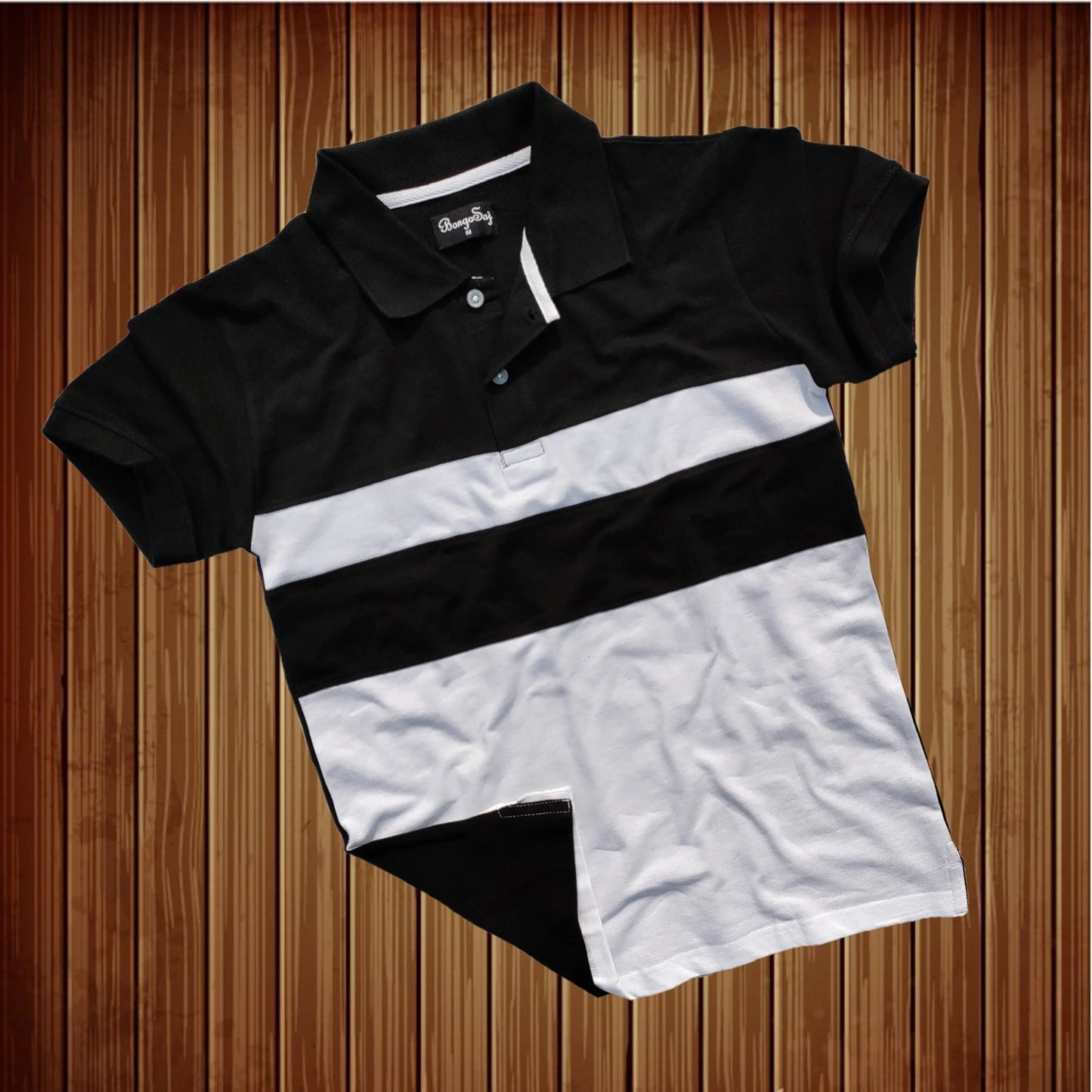 Trent Black & White Polo T-Shirt