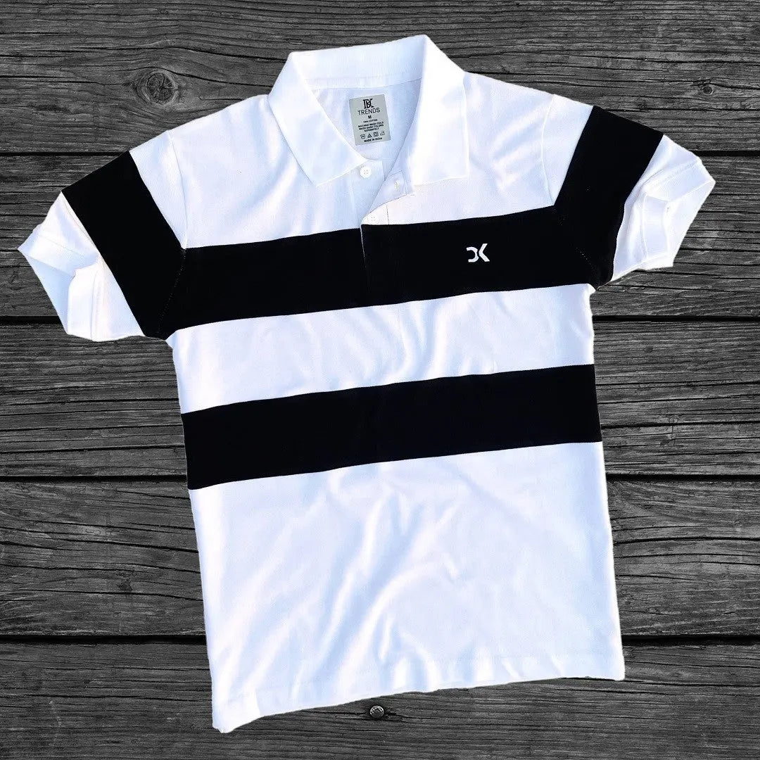 White with Black new Polo T-Shirt