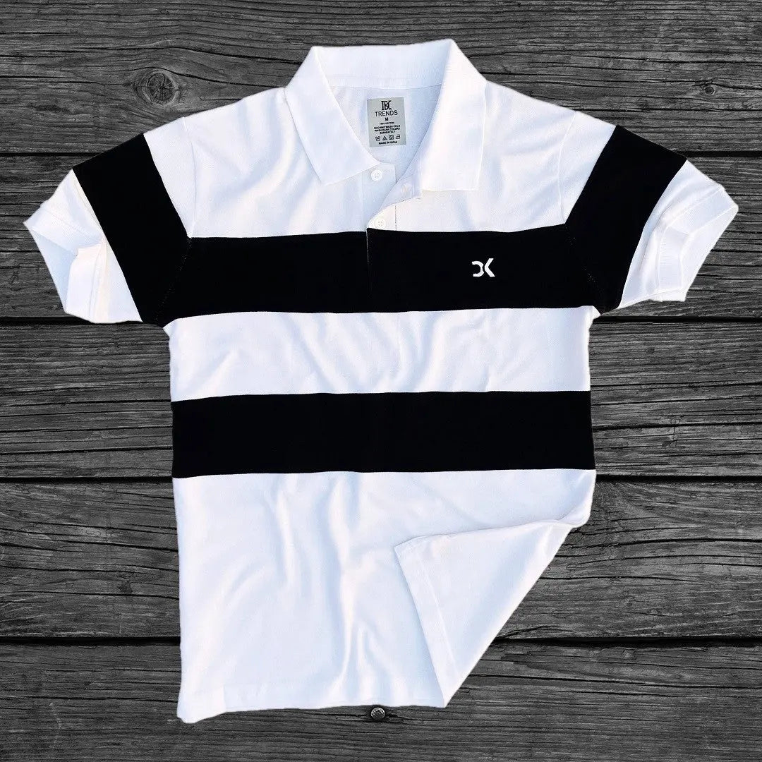 White with Black new Polo T-Shirt