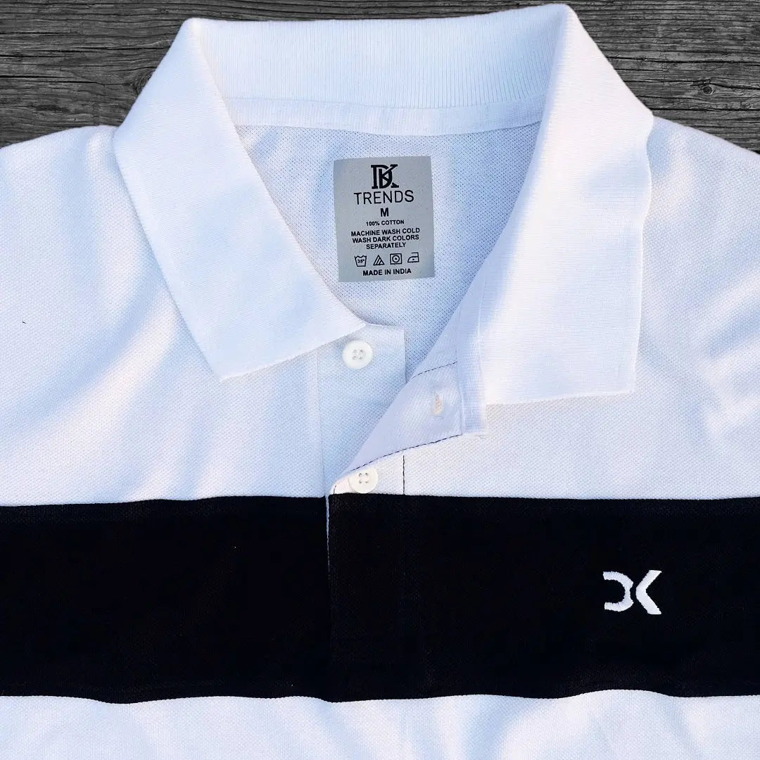 White with Black new Polo T-Shirt