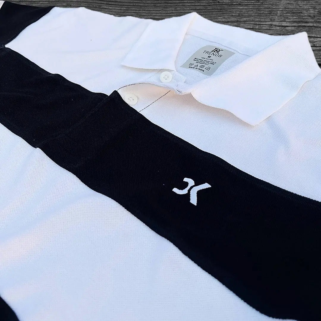 White with Black new Polo T-Shirt