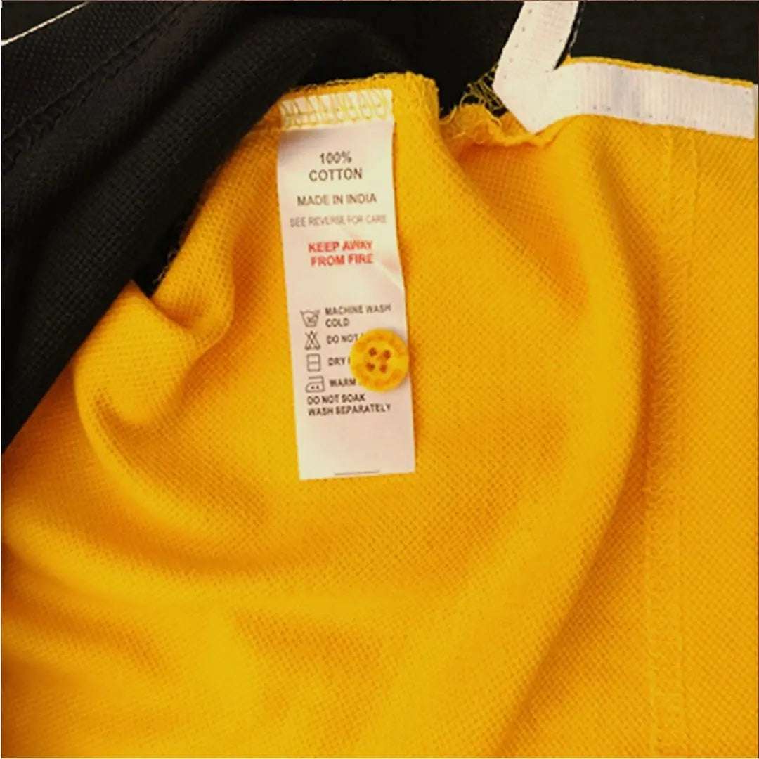 Yellow & Black with 3 Stripe Polo T-Shirt