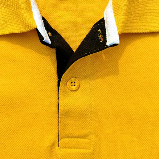 Yellow & Black with 3 Stripe Polo T-Shirt