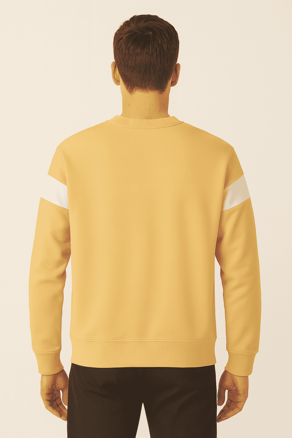 Full sleeve Round Neck Lycra T Shirt Desert Sand, white black