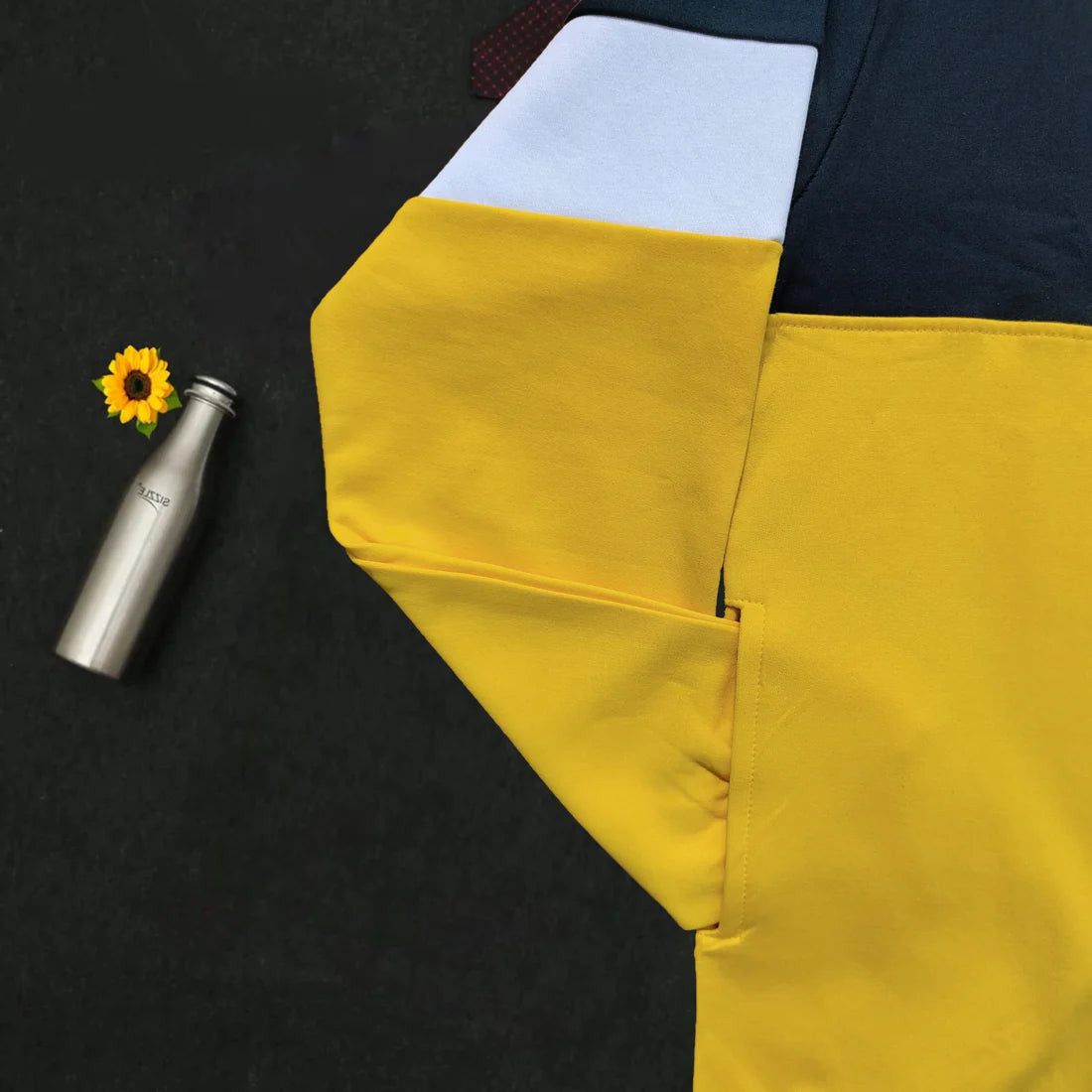 Full Sleeve Sweat Jacket Navy with Yellow