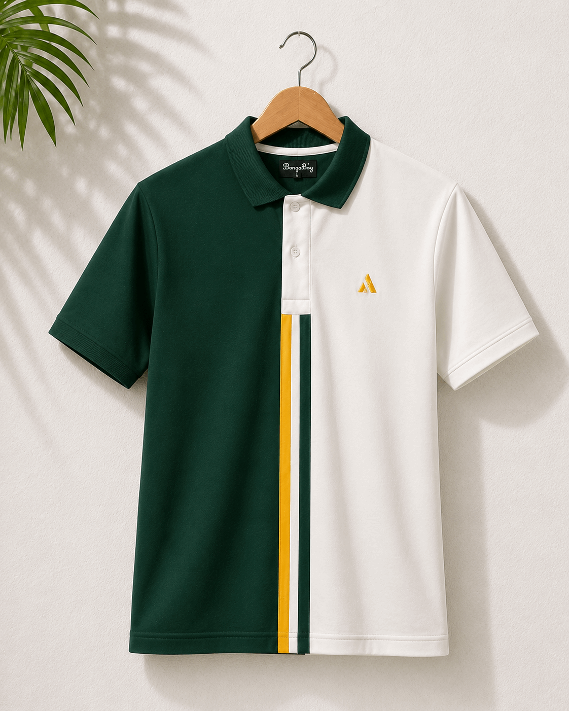 Half Pine Green with White stripe Polo T-Shirt