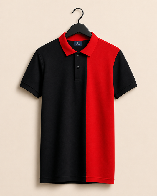 Half Navy with Red  Polo T-Shirt