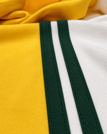 Half Golden Yellow with White stripe Polo T-Shirt